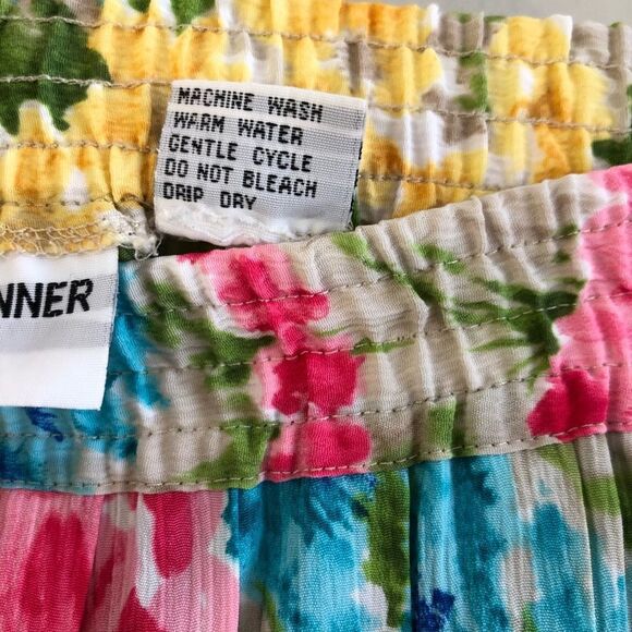 Alfred Dunner Vintage Preppy Pleated Floral High Waist Mini Skirt Cream - Picture 10 of 11